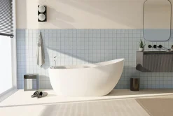 Sanitaire Baignoire ilot autoportante BALI 170x75 cm avec robinetterie intégrée