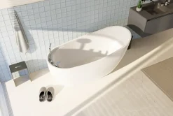 Sanitaire Baignoire ilot autoportante BALI 170x75 cm avec robinetterie intégrée
