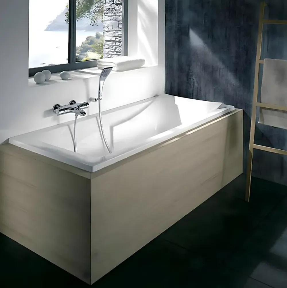 Baignoire Droite|Jacob Delafon Baignoire Corvette 160x70 cm + Pare bain