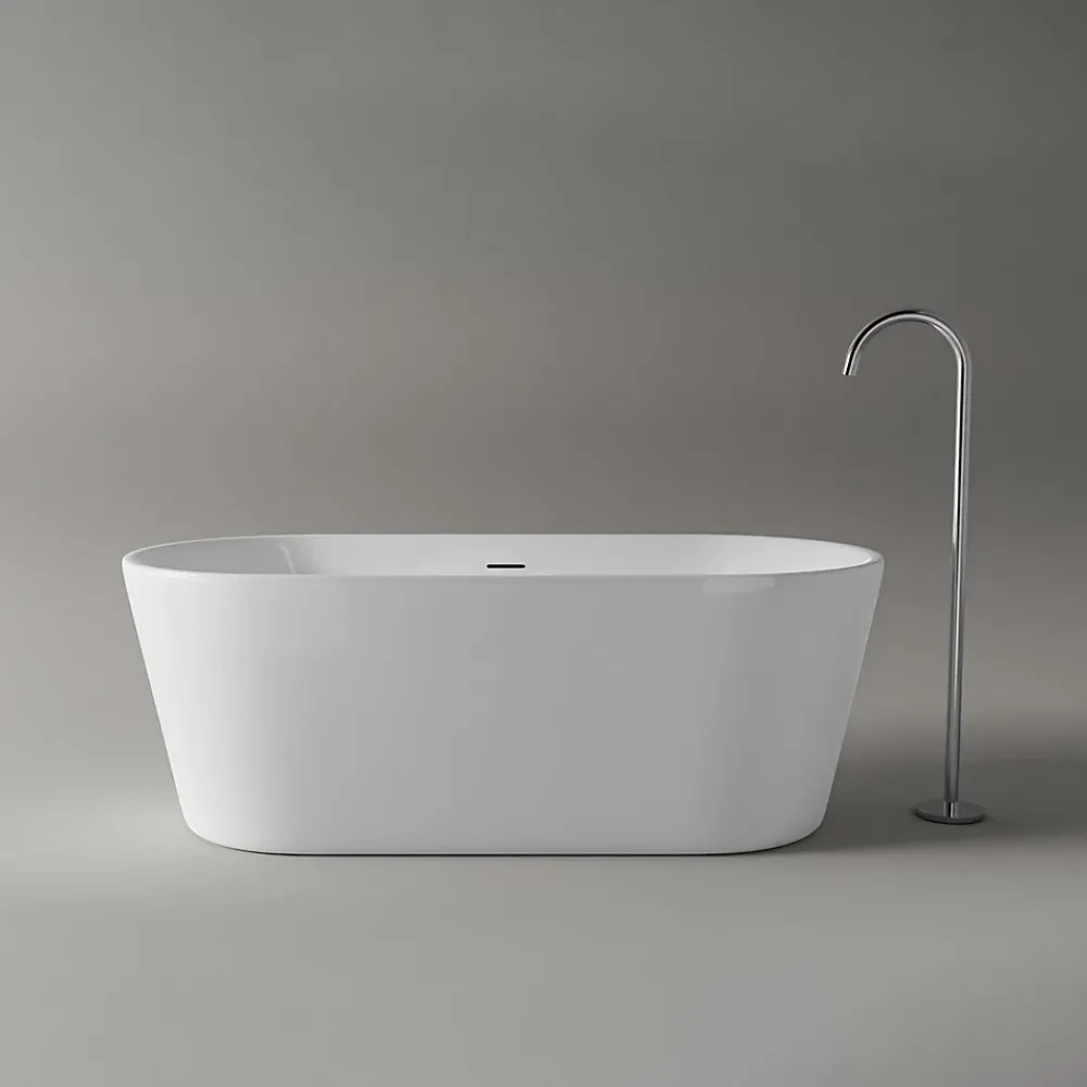 Baignoire Îlot|Bernstein Baignoire îlot acrylique design et moderne pour salle de bain, isolation thermique, Blanc, 170x75x58cm, Garantie 5 ans, MIO 2.0