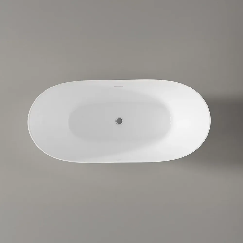 Bernstein Baignoire îlot Acrylique Design Moderne pour Salle de Bain avec Bonde et trop plein, Blanc, 170x80x68cm, Garantie 5 ans, SIENA 2.0