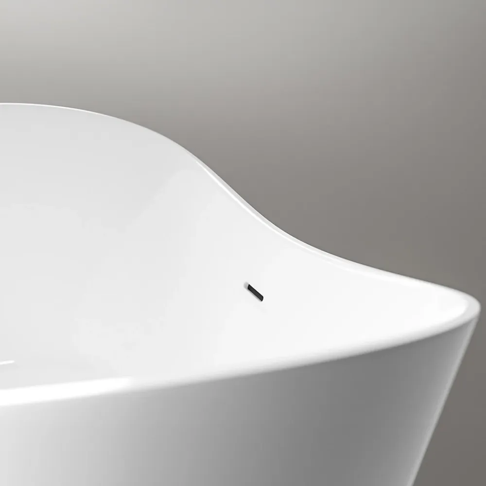 Bernstein Baignoire îlot Acrylique Design Moderne pour Salle de Bain avec Bonde et trop plein, Blanc, 170x80x68cm, Garantie 5 ans, SIENA 2.0
