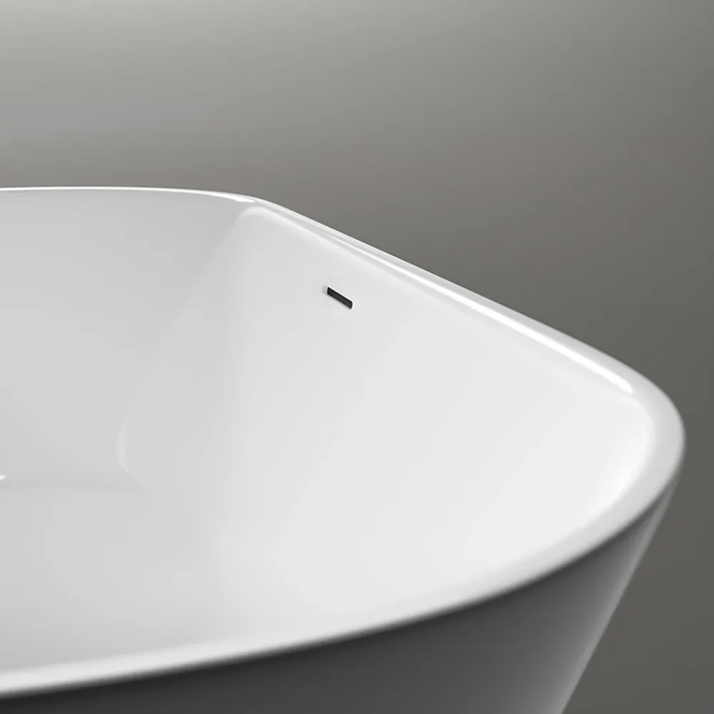 Baignoire Îlot|Bernstein Baignoire îlot Acrylique Oval Moderne pour Salle de Bain avec Bonde et trop plein, Blanc, 170x75x58cm, Garantie 5 ans, ROMA 2.0