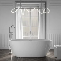 Baignoire Îlot|Bernstein Baignoire îlot Acrylique ovale 180x80x59cm Blanc brillant + Bonde et trop plein - JAZZ PLUS 2.0