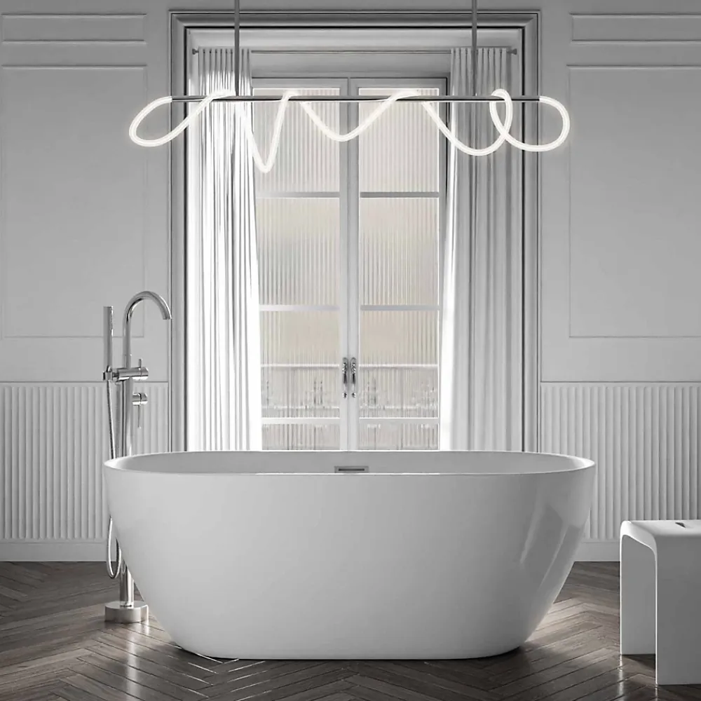 Baignoire Îlot|Bernstein Baignoire îlot Acrylique ovale 180x80x59cm Blanc brillant + Bonde et trop plein - JAZZ PLUS 2.0