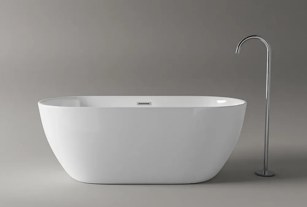 Baignoire Îlot|Bernstein Baignoire îlot Acrylique ovale 180x80x59cm Blanc brillant + Bonde et trop plein - JAZZ PLUS 2.0
