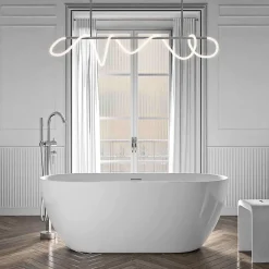 Baignoire Îlot|Bernstein Baignoire îlot Acrylique ovale 180x80x59cm Blanc brillant + Bonde et trop plein - JAZZ PLUS 2.0