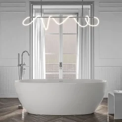 Baignoire Îlot|Bernstein Baignoire îlot Acrylique ovale 180x80x58cm Blanc mat + Bonde et trop plein - BELAQUA