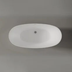 Baignoire Îlot|Bernstein Baignoire îlot Acrylique ovale 180x80x58cm Blanc mat + Bonde et trop plein - BELAQUA
