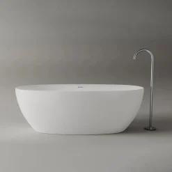 Baignoire Îlot|Bernstein Baignoire îlot Acrylique ovale 180x80x58cm Blanc mat + Bonde et trop plein - BELAQUA