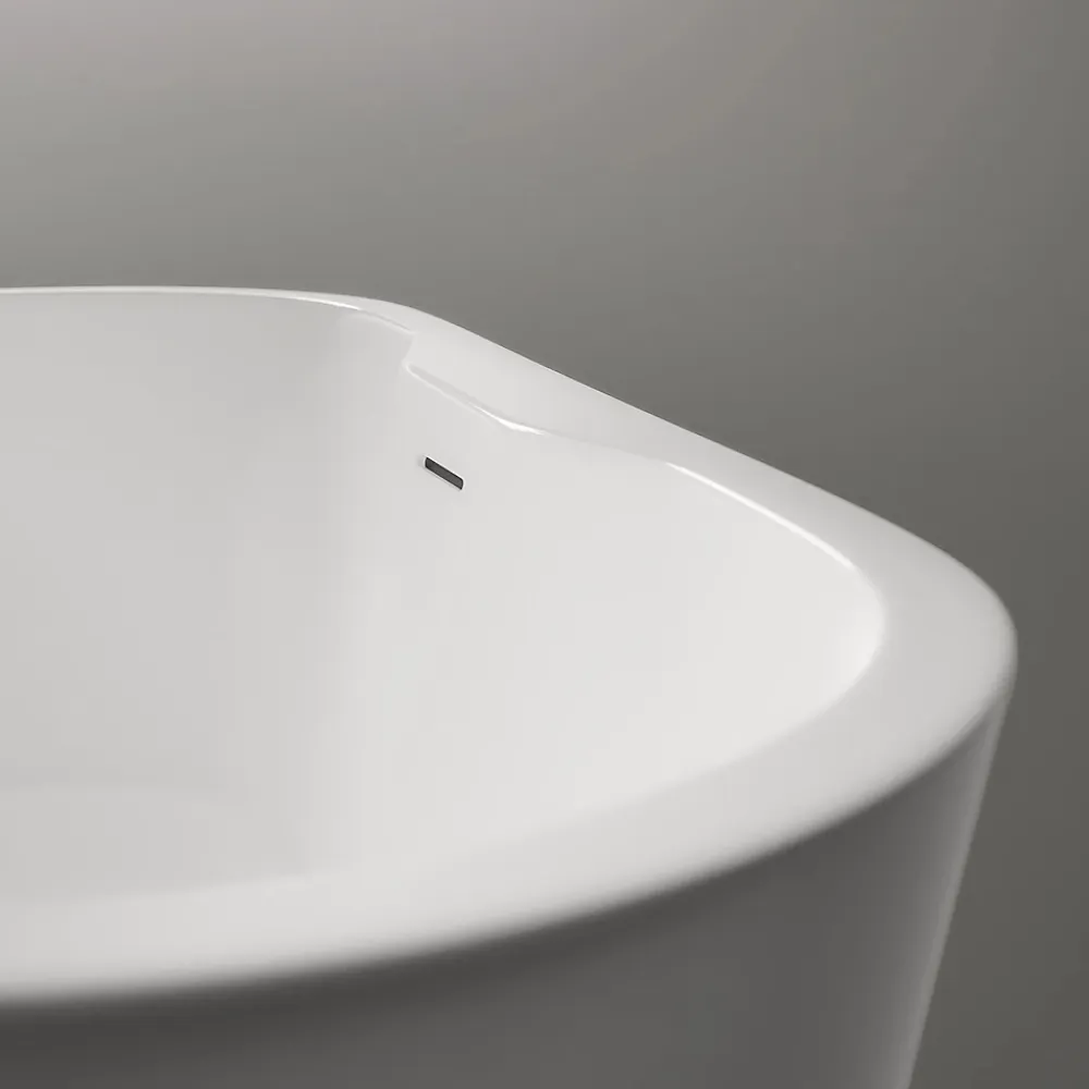 Baignoire Îlot|Bernstein Baignoire îlot Acrylique ovale 180x75x58cm Blanc mat + Bonde et trop plein - ROMA PLUS 2.0