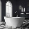 Baignoire Îlot|Bernstein Baignoire îlot Acrylique ovale 180x80x69cm + Bonde et trop plein - Blanc brillant - BELLAGIO 2.0