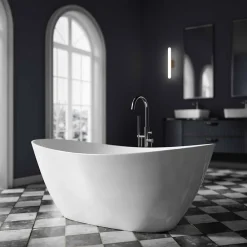 Baignoire Îlot|Bernstein Baignoire îlot Acrylique ovale 180x80x69cm + Bonde et trop plein - Blanc brillant - BELLAGIO 2.0