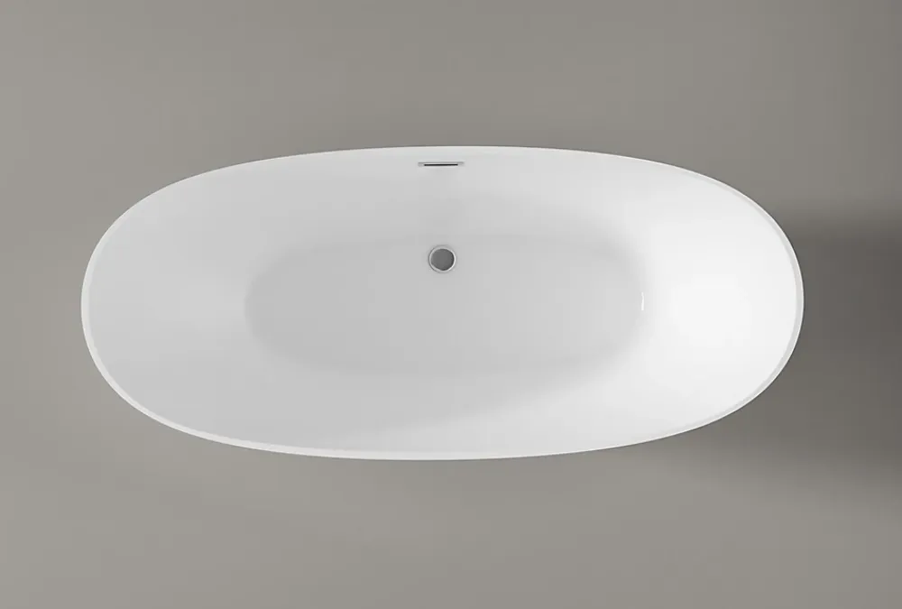 Baignoire Îlot|Bernstein Baignoire îlot Acrylique ovale 180x80x69cm + Bonde et trop plein - Blanc brillant - BELLAGIO 2.0