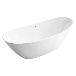 Baignoire Îlot|Bernstein Baignoire îlot Acrylique ovale 180x80x69cm + Bonde et trop plein - Blanc brillant - BELLAGIO 2.0