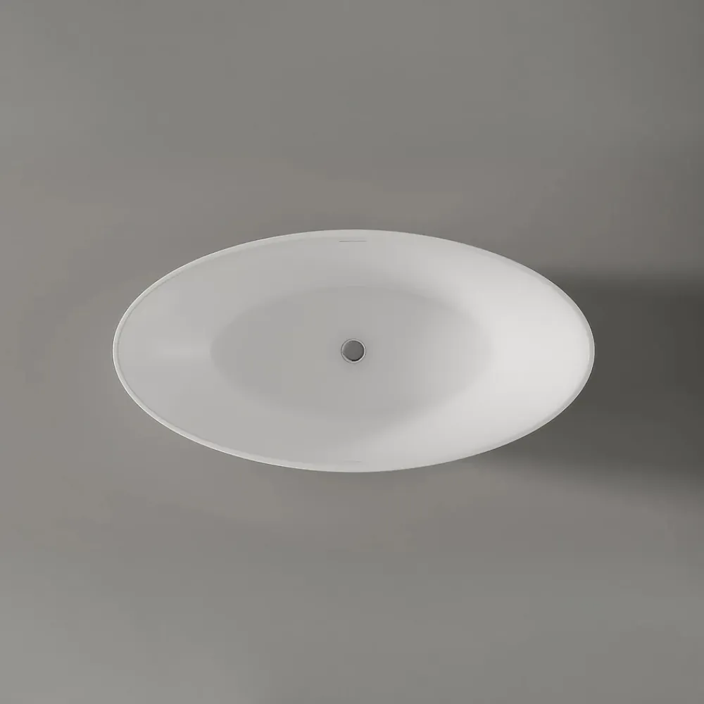 Baignoire Îlot|Bernstein Baignoire îlot Acrylique ovale 180x80x60cm Blanc brillant + Bonde et trop plein - TERRA 2.0