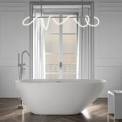 Baignoire Îlot|Bernstein Baignoire îlot Acrylique ovale design 170x75x58cm Blanc mat + Bonde et trop plein - ROMA 2.0