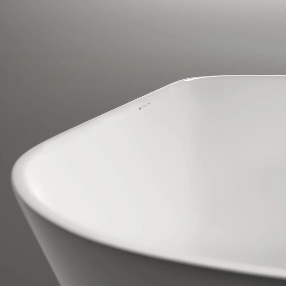 Baignoire Îlot|Bernstein Baignoire îlot Acrylique ovale design 170x75x58cm Blanc mat + Bonde et trop plein - ROMA 2.0