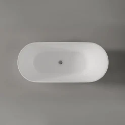 Baignoire Îlot|Bernstein Baignoire îlot Acrylique ovale design 170x75x58cm Blanc mat + Bonde et trop plein - ROMA 2.0