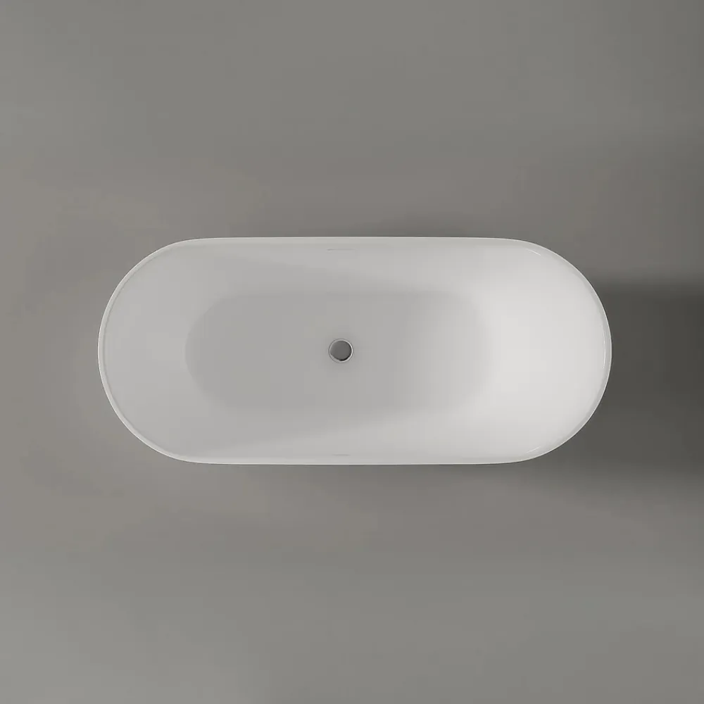 Baignoire Îlot|Bernstein Baignoire îlot Acrylique ovale design 170x75x58cm Blanc mat + Bonde et trop plein - ROMA 2.0