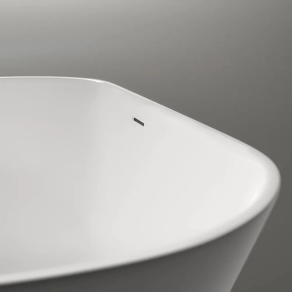 Baignoire Îlot|Bernstein Baignoire îlot Acrylique ovale design 170x75x58cm Blanc mat + Bonde et trop plein - ROMA 2.0