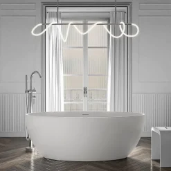 Baignoire Îlot|Bernstein Baignoire îlot Acrylique ovale 160x80x60cm Blanc brillant + Bonde et trop plein - TERRA 2.0
