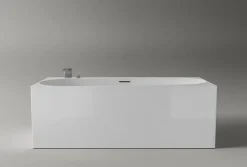 Bernstein Baignoire îlot Acrylique Rectangulaire Moderne pour Salle de Bain + Bonde + trop plein, Blanc, 170x78x58cm, Garantie 5 ans, ONDA