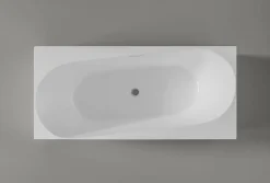 Bernstein Baignoire îlot Acrylique Rectangulaire Moderne pour Salle de Bain + Bonde + trop plein, Blanc, 170x78x58cm, Garantie 5 ans, ONDA