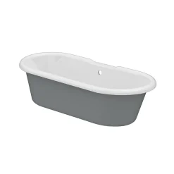 GoodHome Baignoire îlot adossée 170 x 80 cm grise, Emba