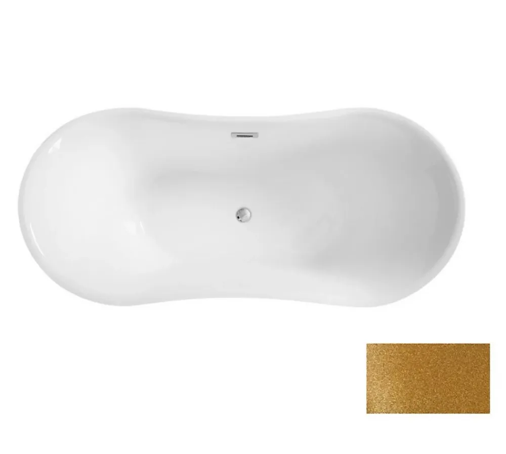 Baignoire Îlot|Azura Home Design Baignoire îlot AMBER GLAM GOLDEN 170 x 80 cm