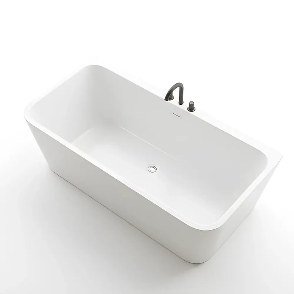 Baignoire Îlot|Otitec Baignoire îlot avec vidage - 160 x 75 cm - Blanc brillant - MIRABELLE