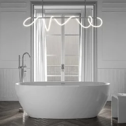 Baignoire Îlot|Bernstein Baignoire îlot BELAQUA - Acrylique sanitaire - Blanc brillant - 170x80x58cm - Garantie 5 ans - Sans robinet ni siphon
