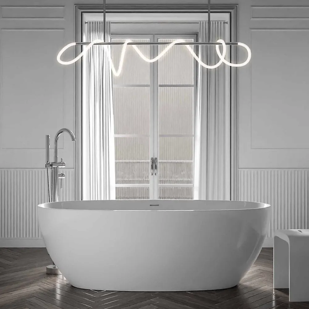 Baignoire Îlot|Bernstein Baignoire îlot BELAQUA - Acrylique sanitaire - Blanc brillant - 170x80x58cm - Garantie 5 ans - Sans robinet ni siphon