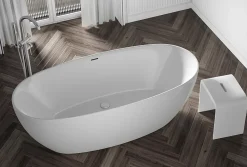 Baignoire Îlot|Bernstein Baignoire îlot BELAQUA - Acrylique sanitaire - Blanc brillant - 170x80x58cm - Garantie 5 ans - Sans robinet ni siphon