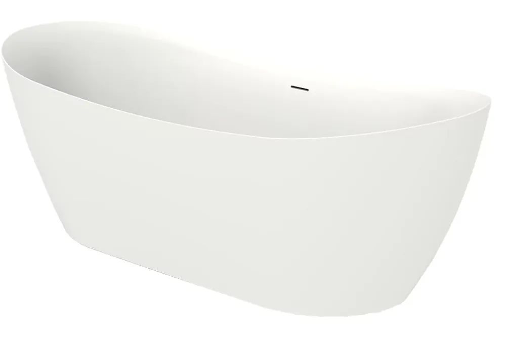 Poalgi Baignoire îlot blanche Solid Surface 180x80x63 cm inclus tablette - modèle CAPRI