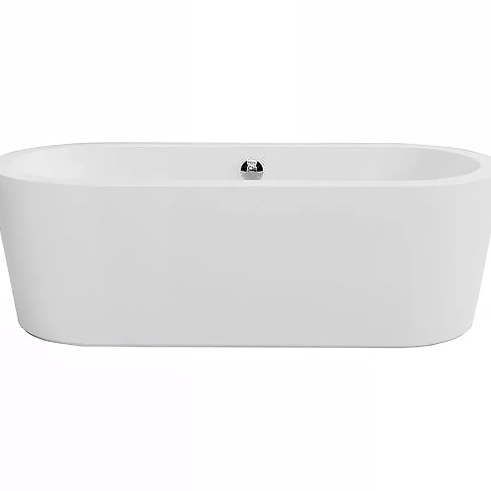 Sanindusa Baignoire îlot blanche 180x80 ovale à poser au sol acrylique très haute densité Freestanding UrbY Plus (avec vidage)