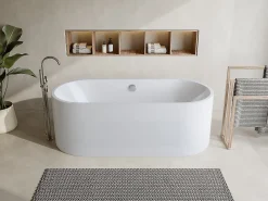 Vente-unique Baignoire îlot design - 221 L - 170 x 75 x 58 cm - Blanche - KATOUCHA
