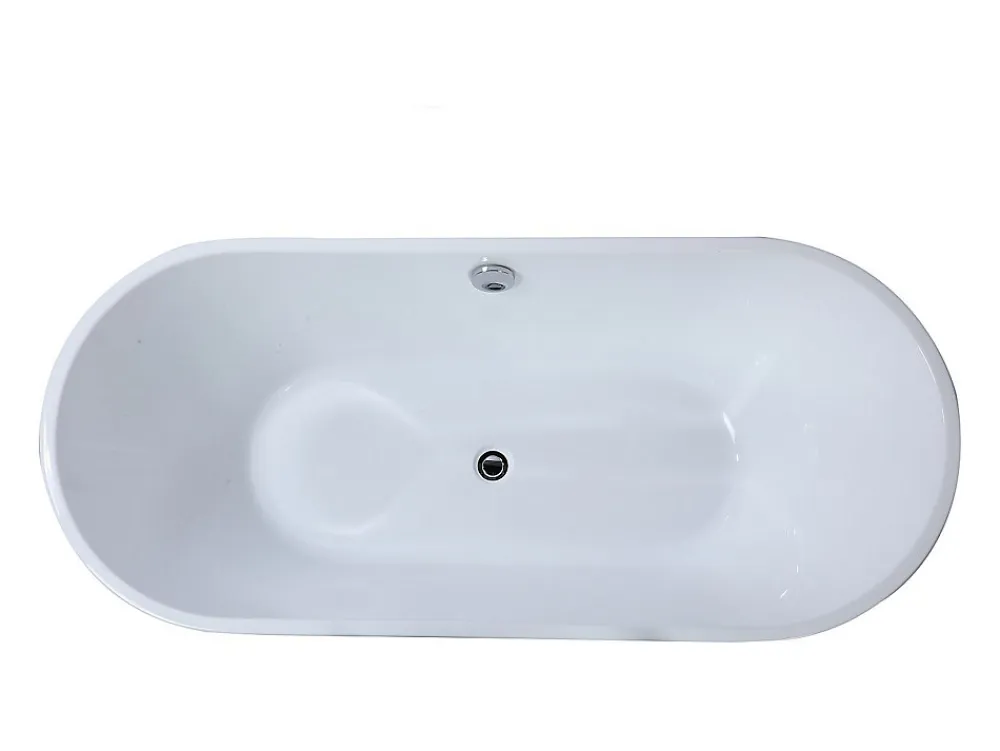 Vente-unique Baignoire îlot design - 221 L - 170 x 75 x 58 cm - Blanche - KATOUCHA