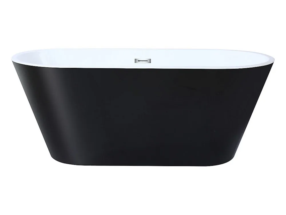 Vente-unique Baignoire îlot design - 201 L - 150 x 70 x 58 cm - Noire - TWIGGY
