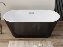 Vente-unique Baignoire îlot design - 201 L - 150 x 70 x 58 cm - Noire - TWIGGY