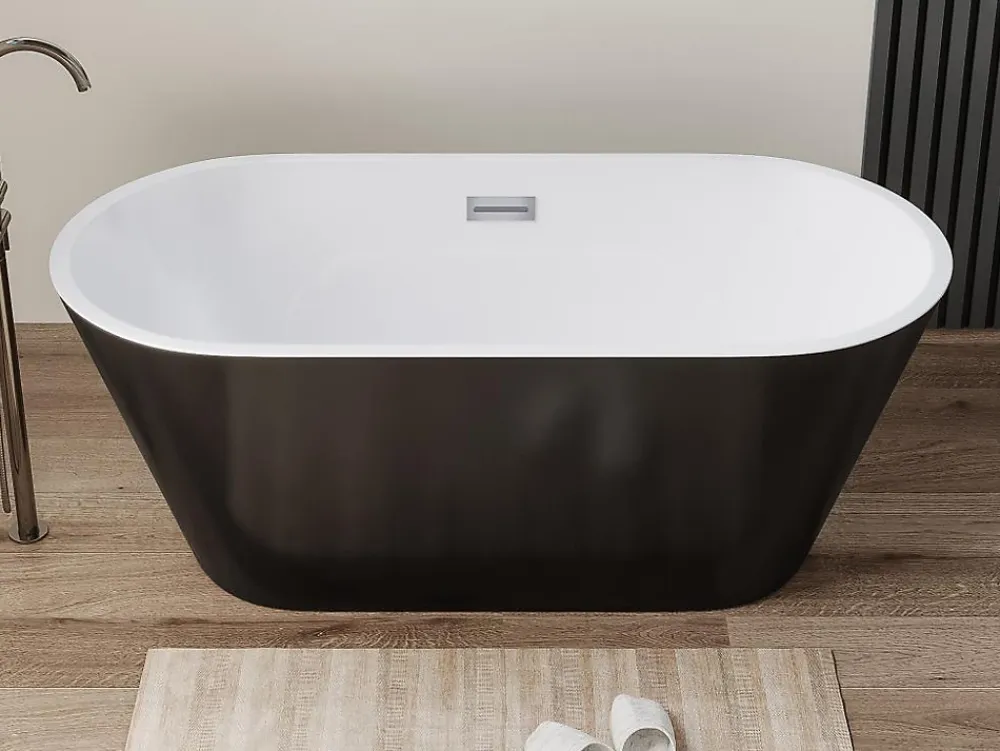 Vente-unique Baignoire îlot design - 201 L - 150 x 70 x 58 cm - Noire - TWIGGY