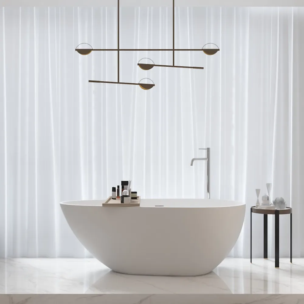 Stano Baignoire îlot design en solid surface ovale HELSINKI 150 cm