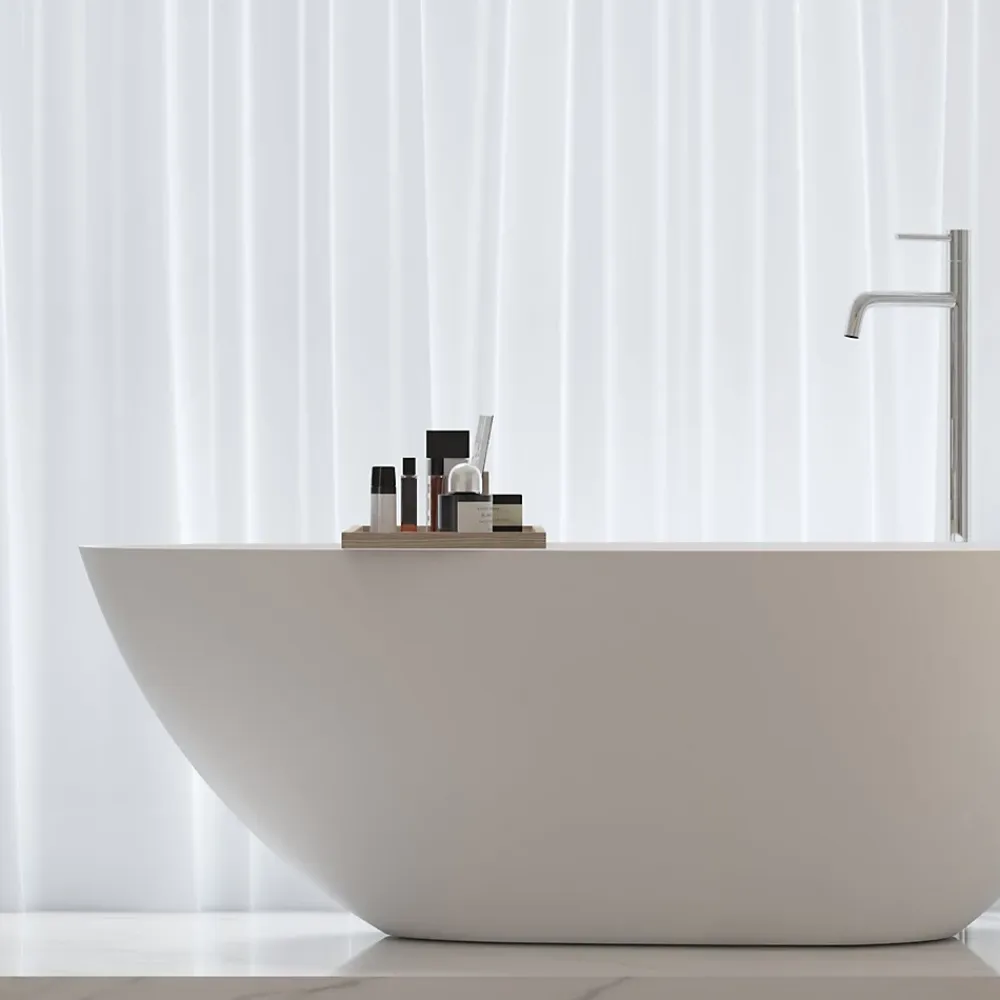 Stano Baignoire îlot design en solid surface ovale HELSINKI 150 cm