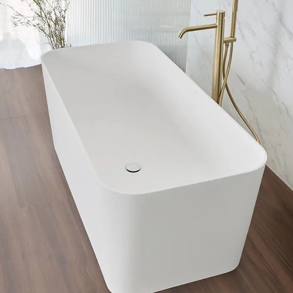 Sanycces Baignoire îlot design en sanydur rectangulaire RUST 150 cm