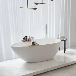 Baignoire Îlot|Stano Baignoire îlot design en solid surface ovale HELSINKI 170 cm