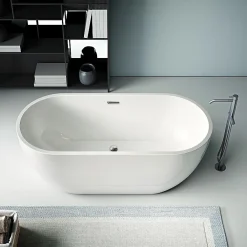 Baignoire Îlot|Stano Baignoire îlot design ovale BOSTON blanche 180 cm
