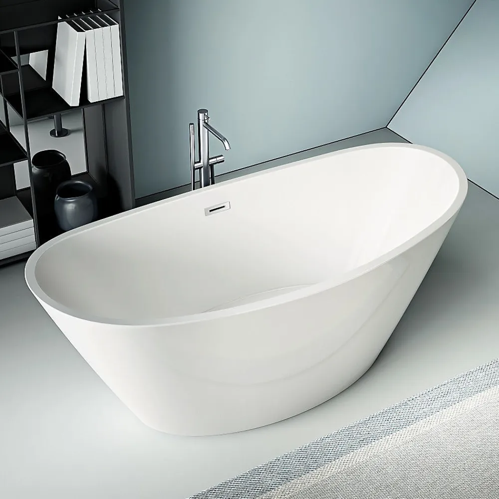 Baignoire Îlot|Stano Baignoire îlot design ovale BRIGHTON blanche 157 cm