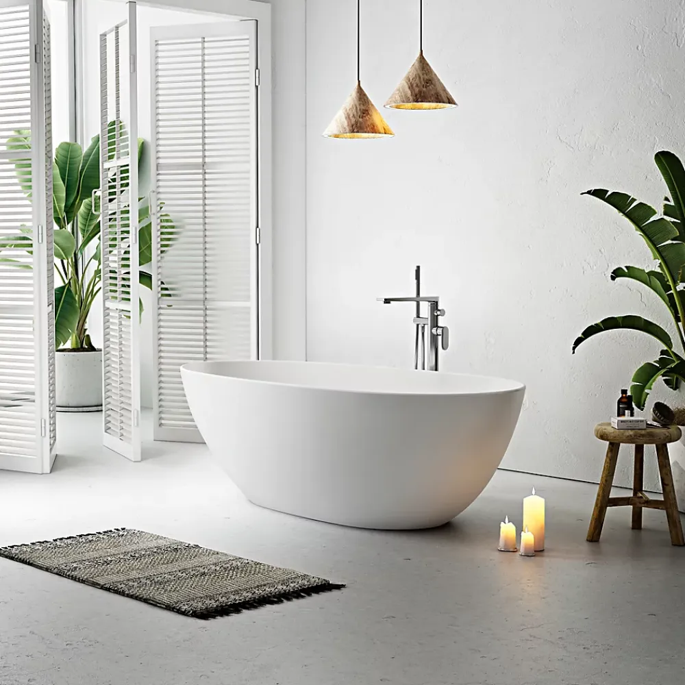 Baignoire Îlot|Stano Baignoire îlot design ovale FLORIDA blanche 165 cm Mat