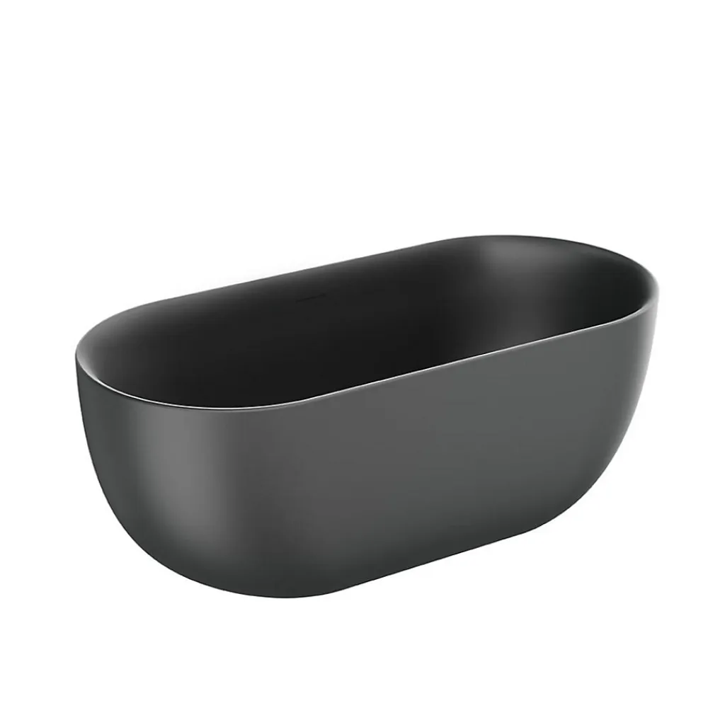 Baignoire Îlot|Stano Baignoire îlot design ovale LISBON noir mat 160 cm