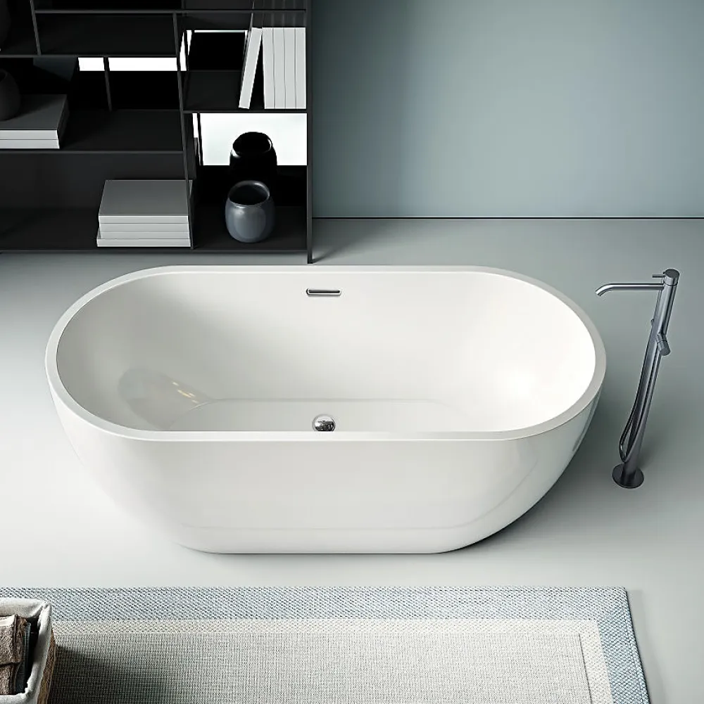 Stano Baignoire îlot design ovale BOSTON blanche 142 cm